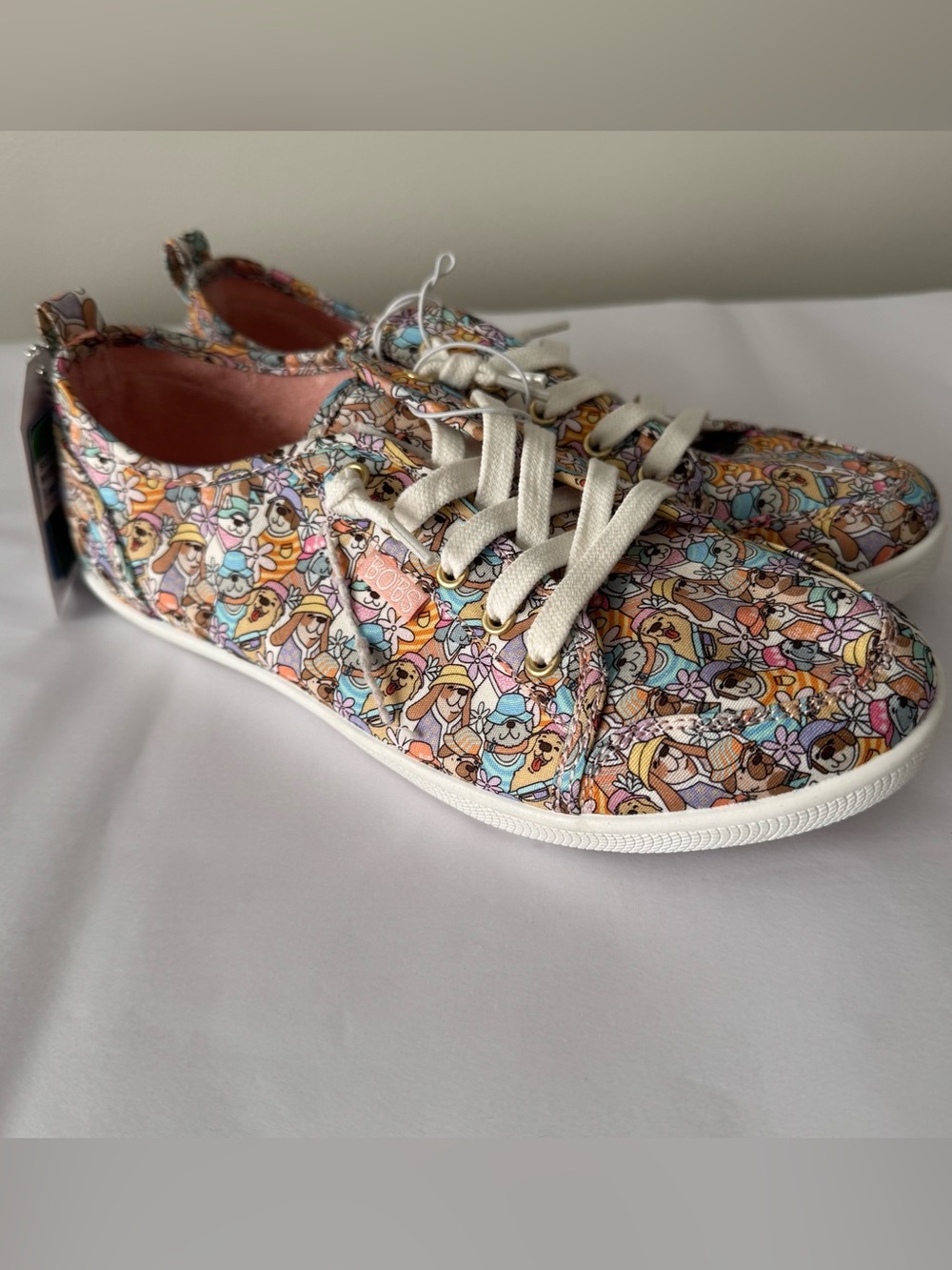 NWT BOBS Size 7.5 Women’s Dog Print Shoes Sneakers